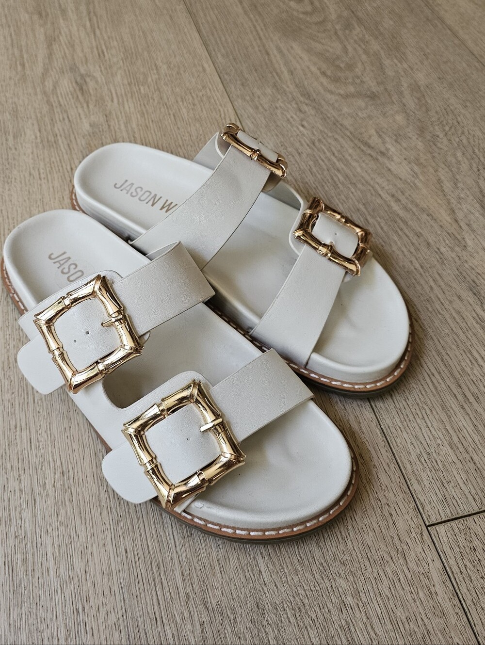 Jason Wu Gold Double Buckle Marzan Sandals
